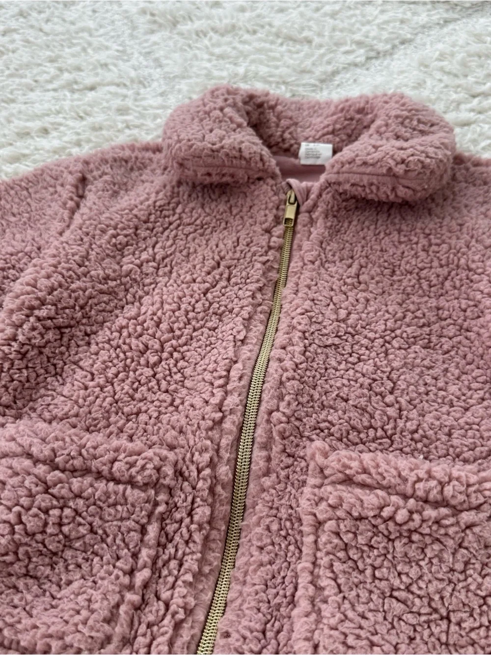 H&M Pink Faux Shearling Jacket
